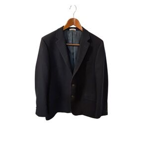 Hickey Freeman  Navy Cashmere Silk  Blend Men's Blazer Sport Coat 46 Reg
